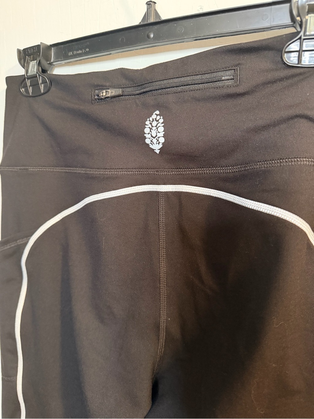 Free People Black High-Rise Leggings with White Piping - Picture 7 of 10